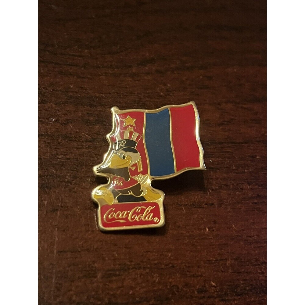 Vintageโ 1984 Los Angeles Olympics Coca Cola Sam Eagle Mongolia Flag Lapel Pin